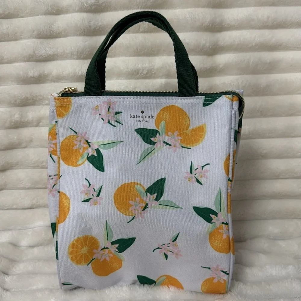 Kate Spade White and Green Floral Lunch Bag - Picture 1 of 6
